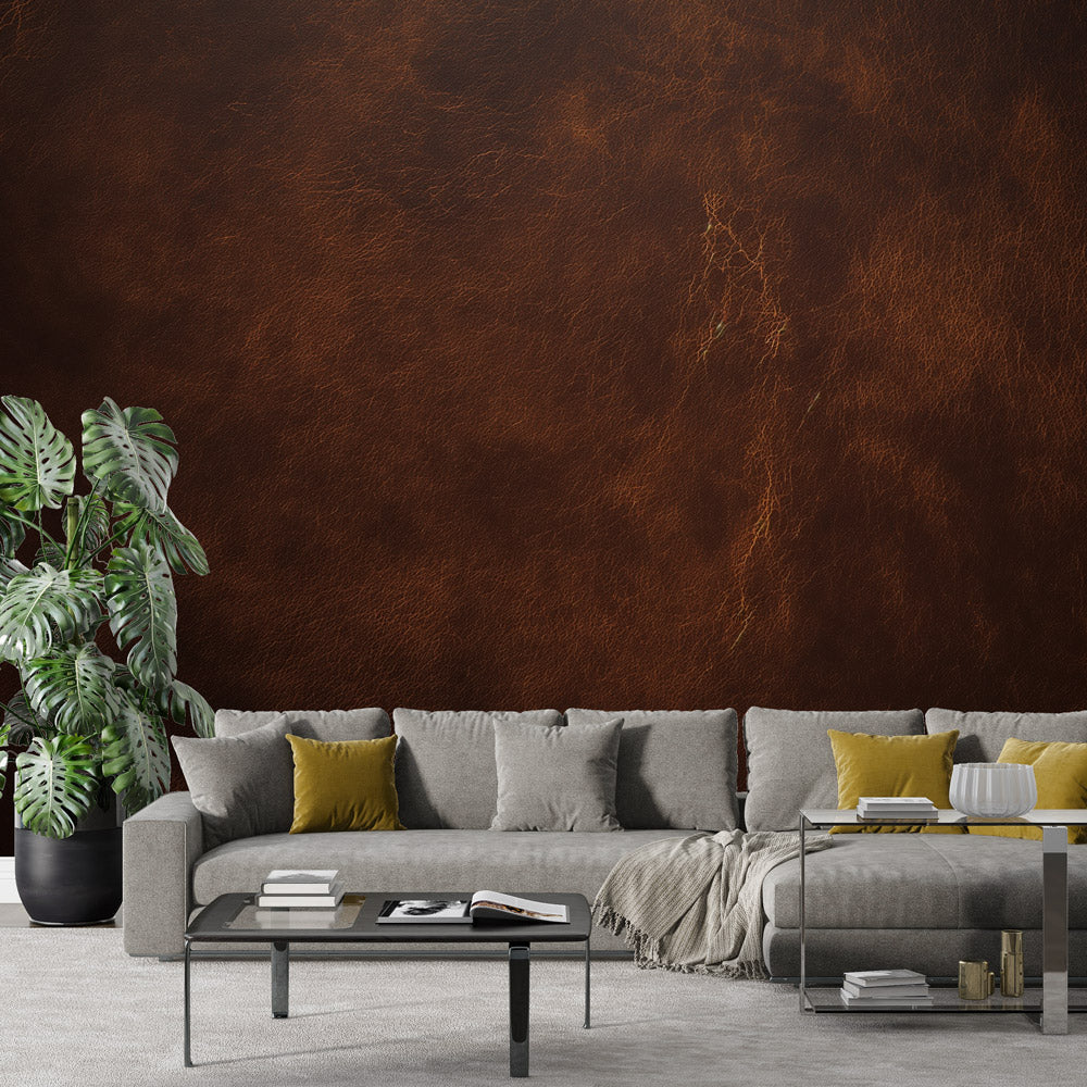 Papier peint effet vieux cuir vintage
