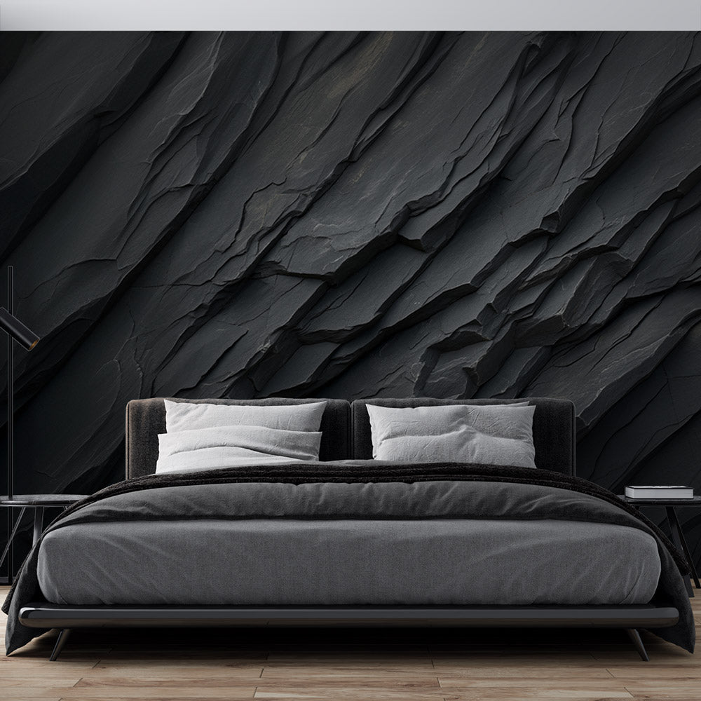 Papier peint imitation ardoise effet brut