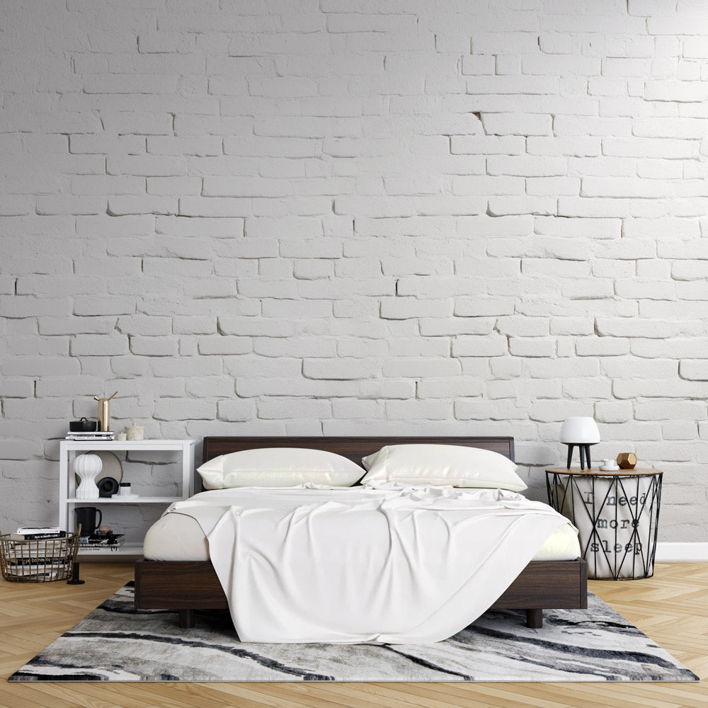 Papier peint brique blanche effet relief