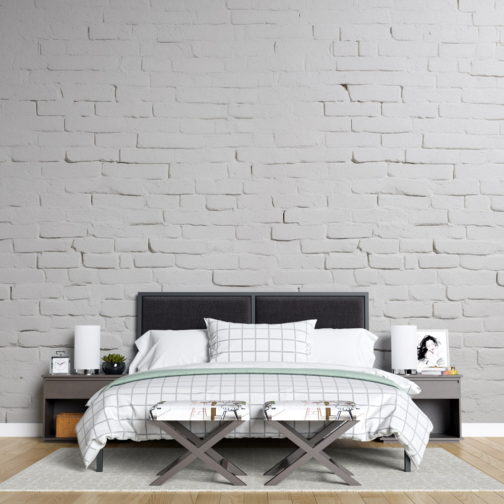 Papier peint brique blanche effet relief