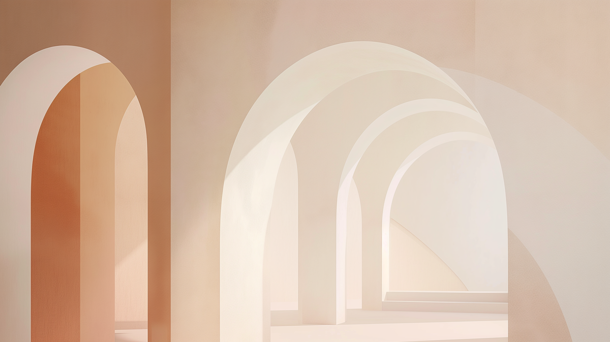 Papier peint trompe-l'œil arches peintes