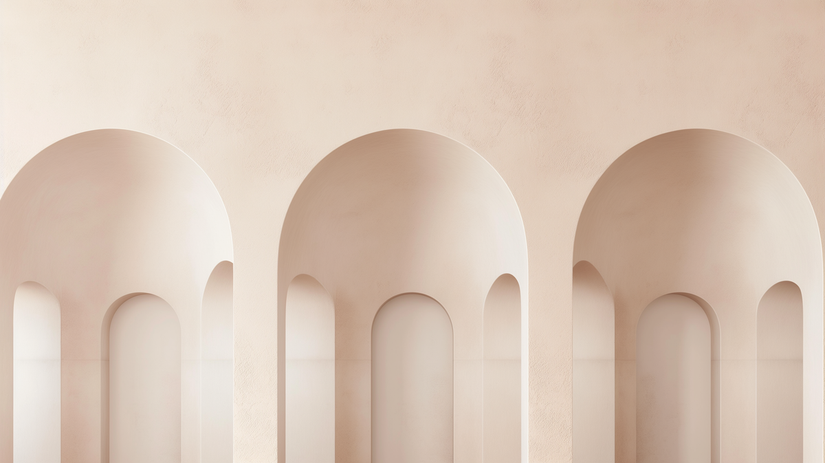 Papier peint trompe-l'œil trois arches 3D