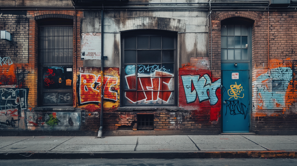 Papier peint trompe-l'œil street art industriel