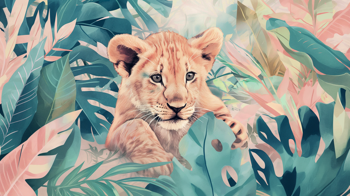 Papier peint lionceau roi de la jungle