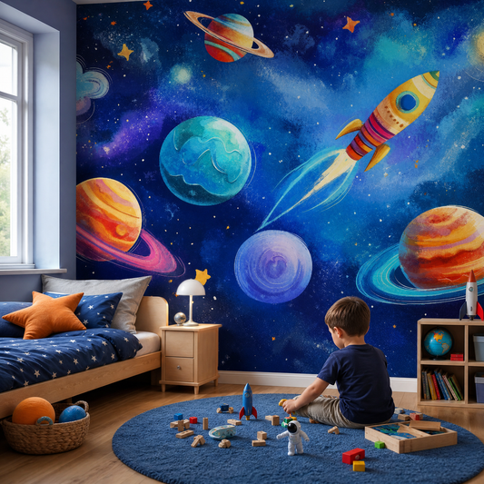 Papier peint espace galaxie colorée