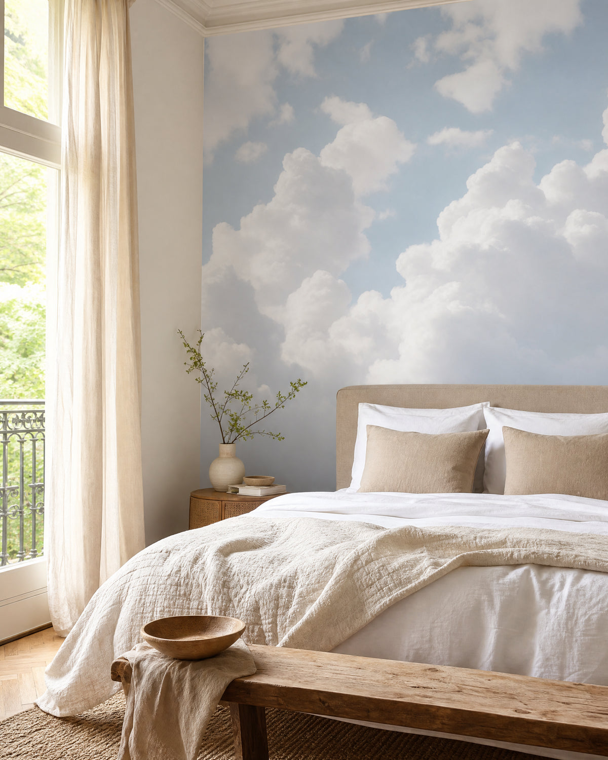 Papier peint nuages ciel bleu
