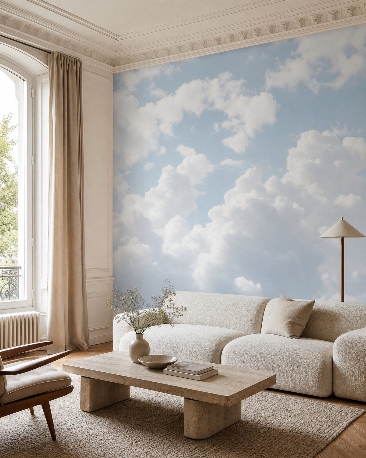 Papier peint nuages ciel bleu