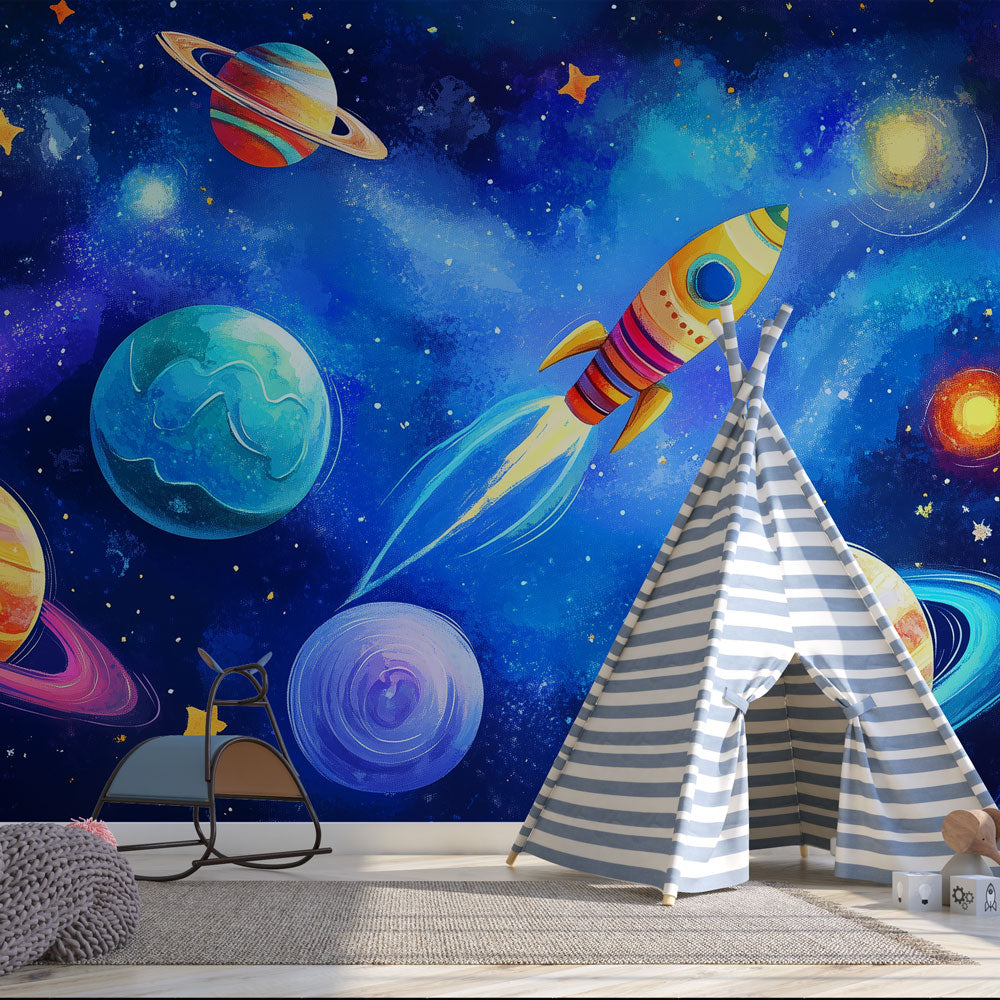 Papier peint espace galaxie colorée