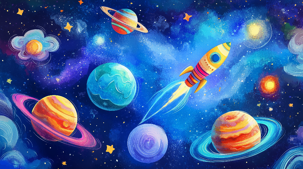 Papier peint espace galaxie colorée