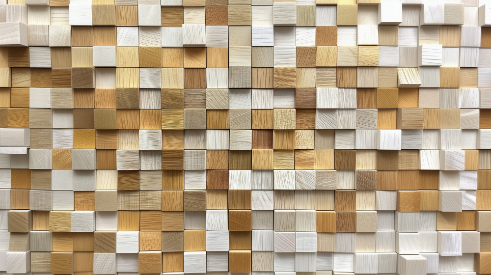Papier peint 3D effet bois en relief