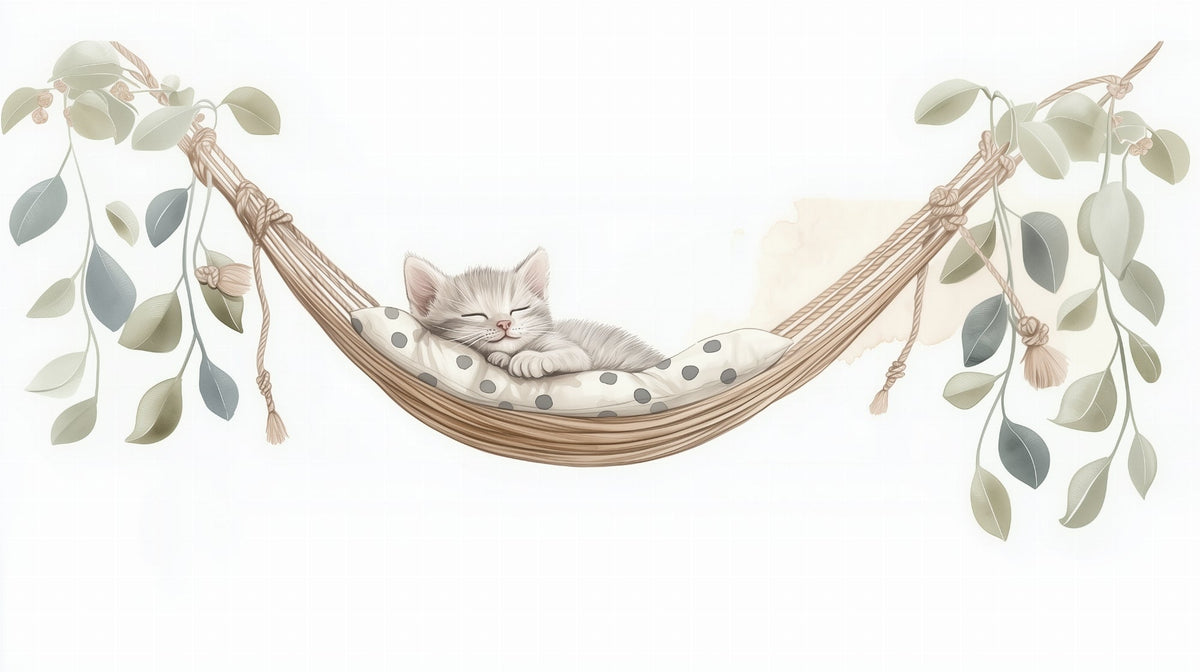 Papier peint chaton élégant chambre enfant