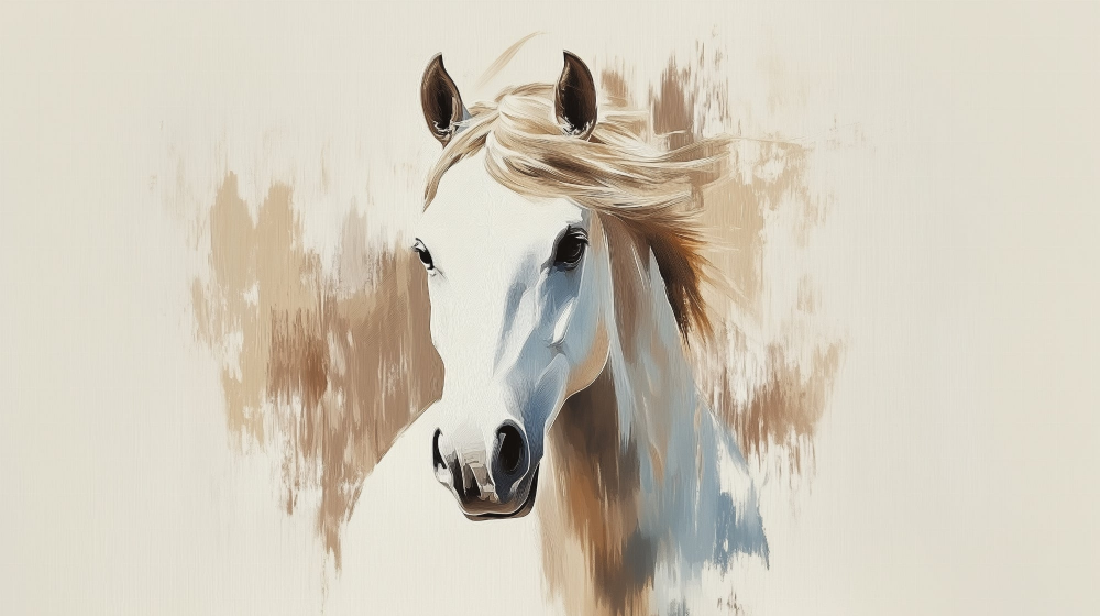 Papier peint cheval aquarelle élégant