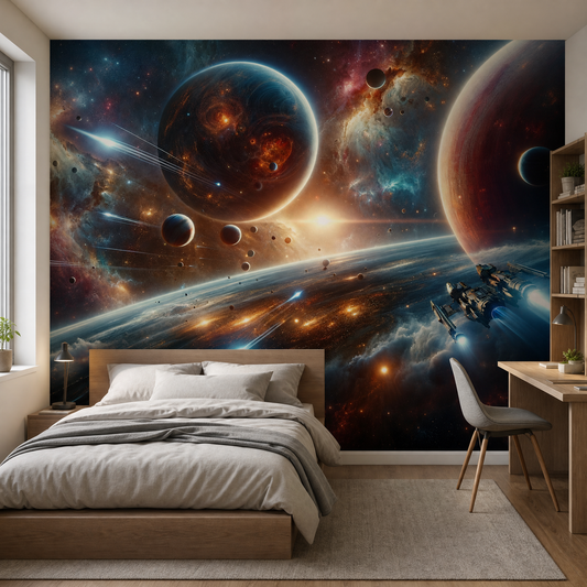 Papier peint espace planète réaliste