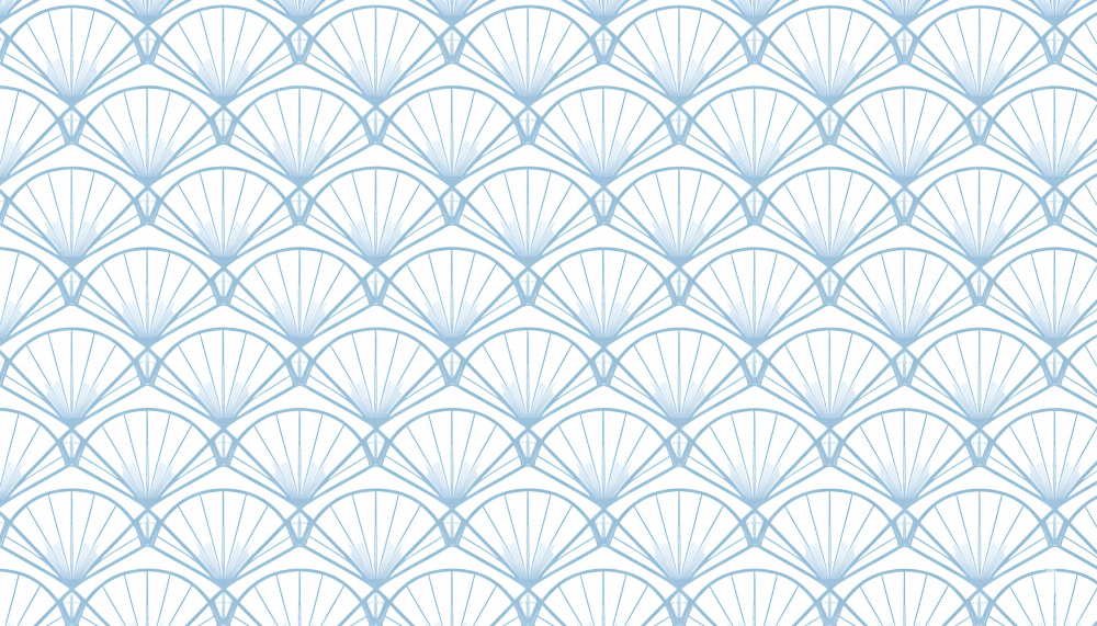 Papier peint japonais éventails bleu pastel
