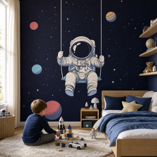 Papier peint espace astronaute étoilé