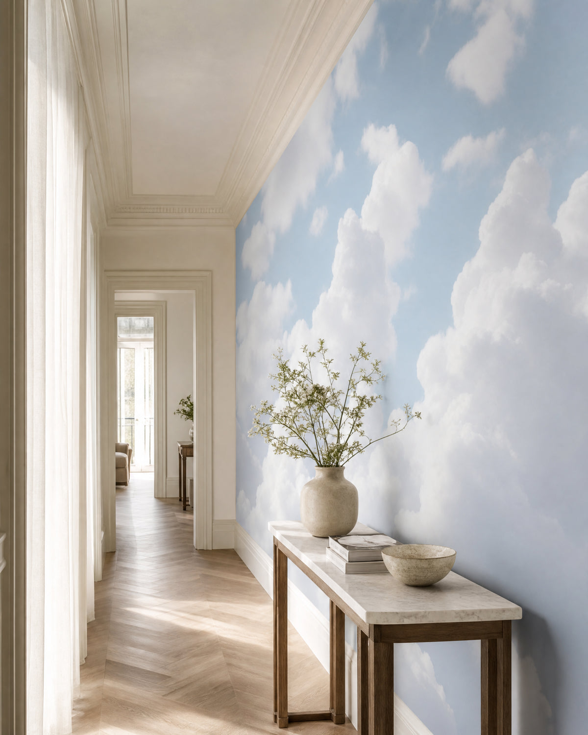 Papier peint nuages ciel bleu
