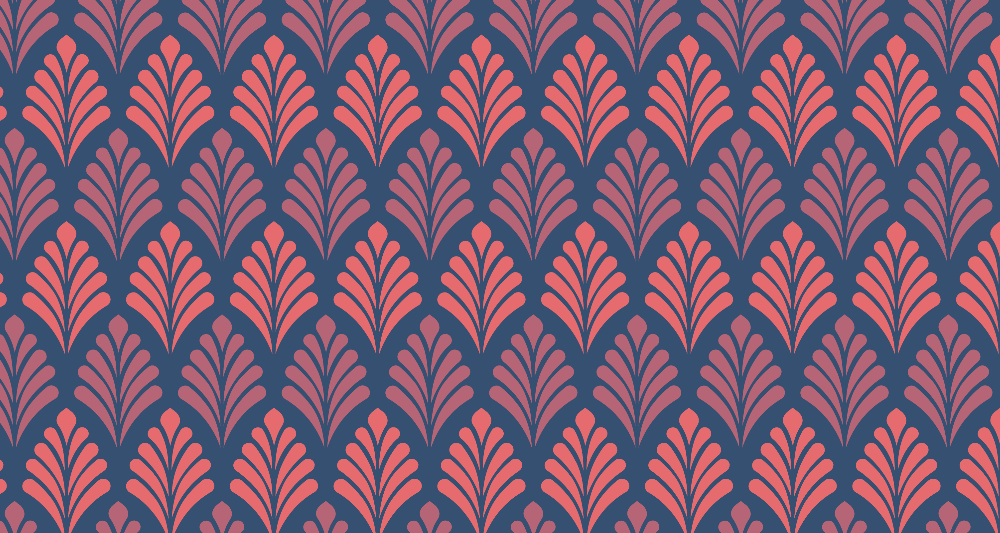 Papier peint art déco rose et bleu