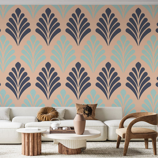 Papier peint art déco géométrique multicolore