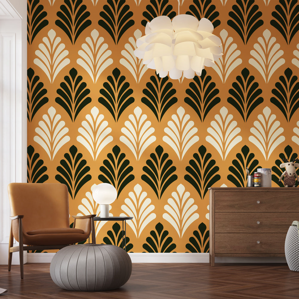 Papier peint art déco géométrique vintage