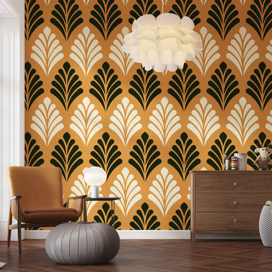 Papier peint art déco géométrique vintage