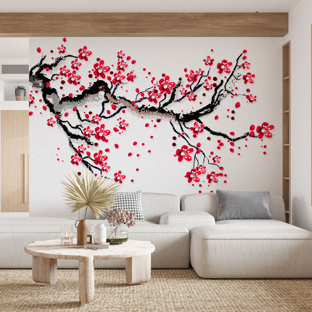 Papier peint cerisier japonais en fleurs