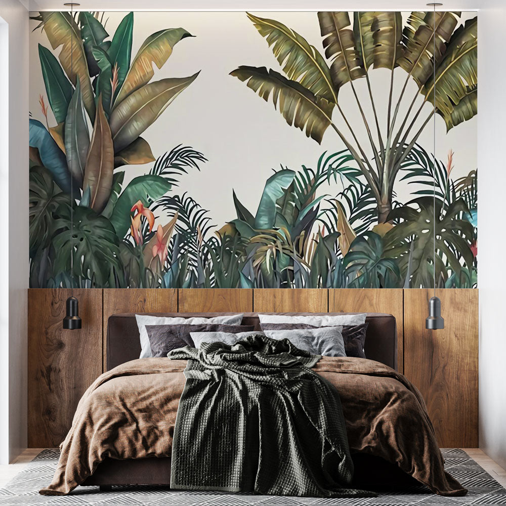 Papier peint tropical végétal