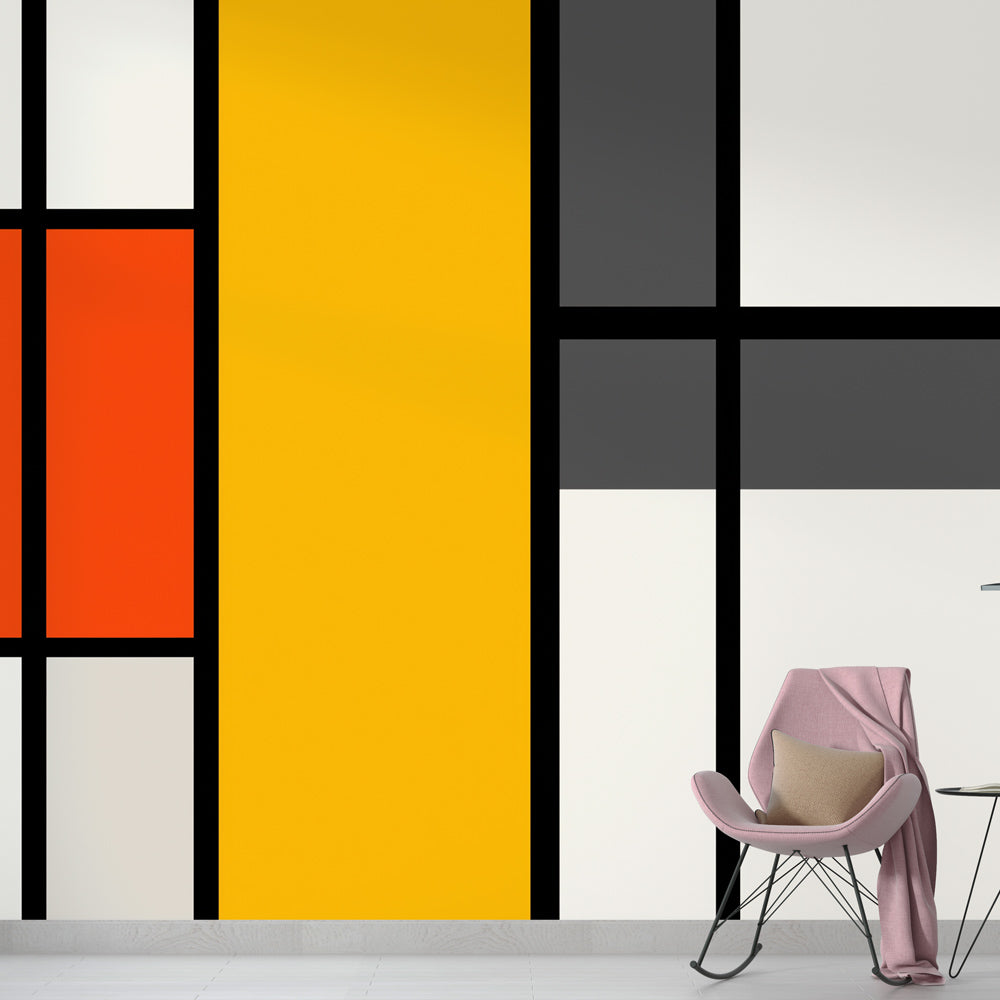 Papier peint géométrique abstrait couleurs vives