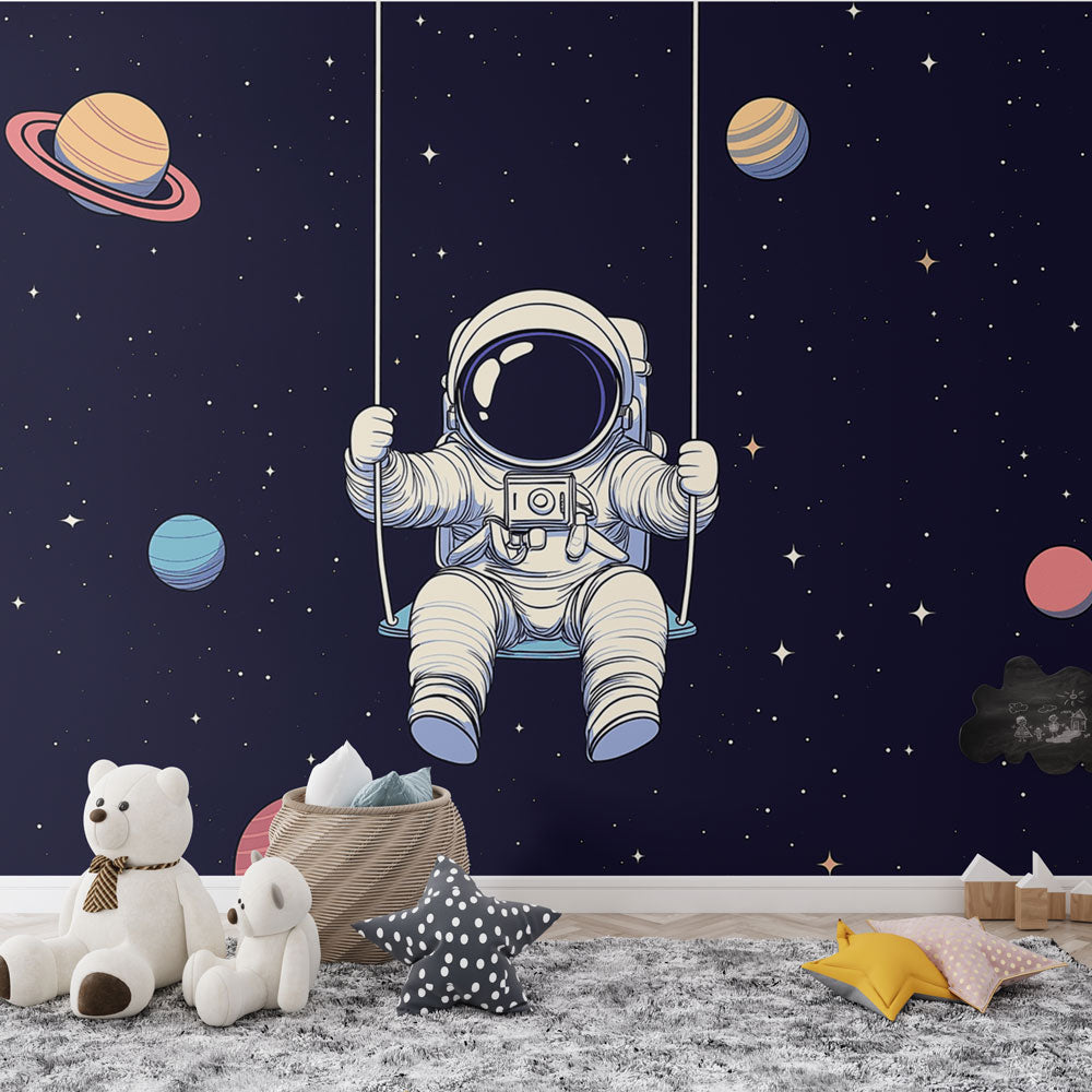 Papier peint espace astronaute étoilé