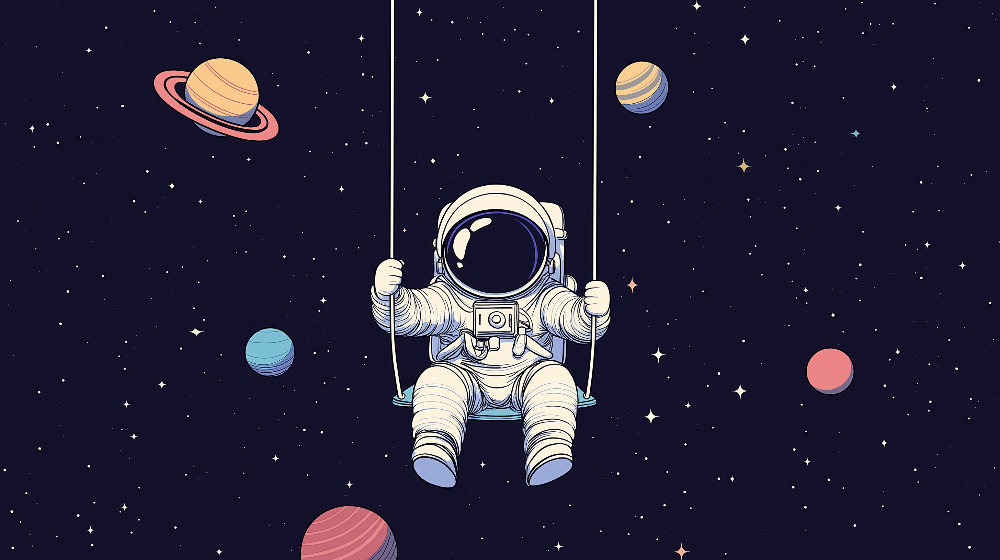 Papier peint espace astronaute étoilé