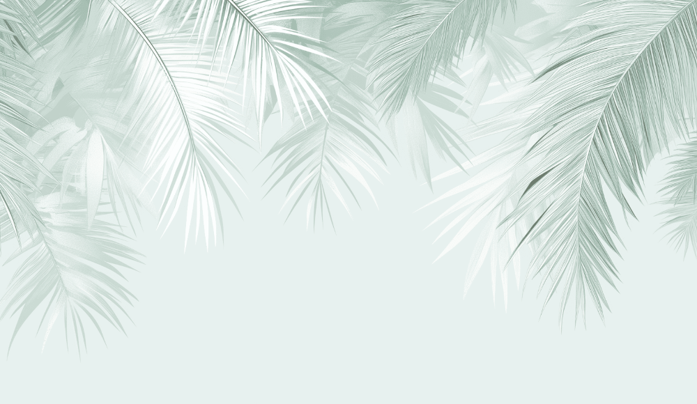 Papier peint feuilles de palmier monochrome vert