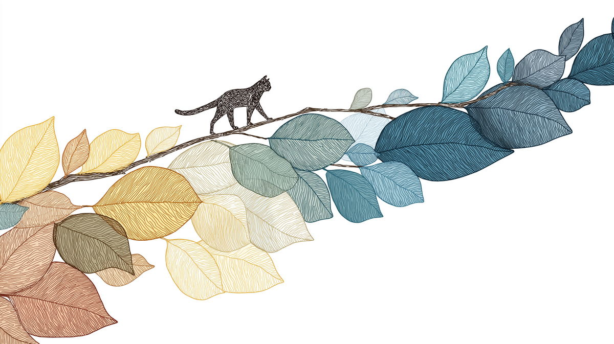 Papier peint chat parmi les feuilles
