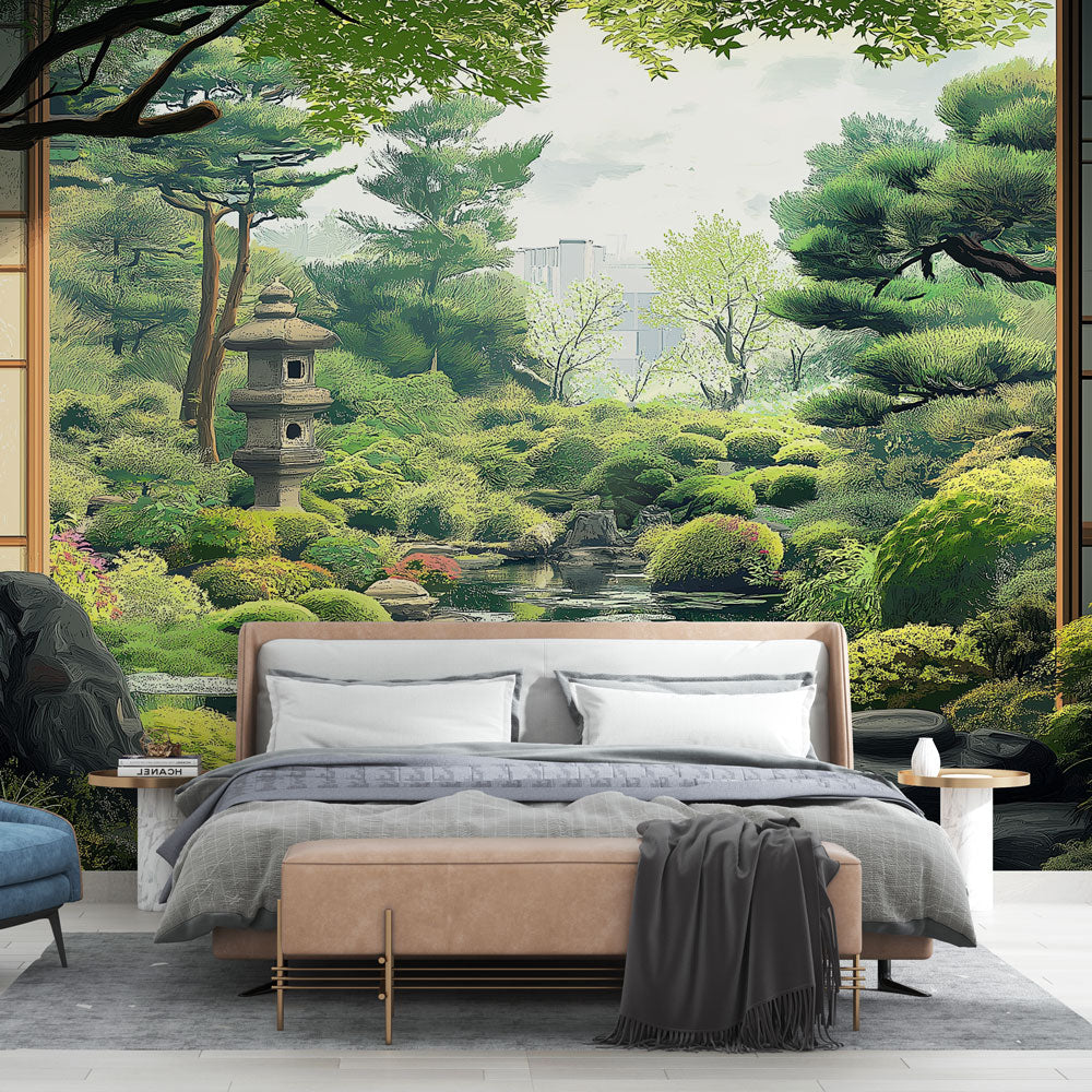 Papier peint jardin zen japonais
