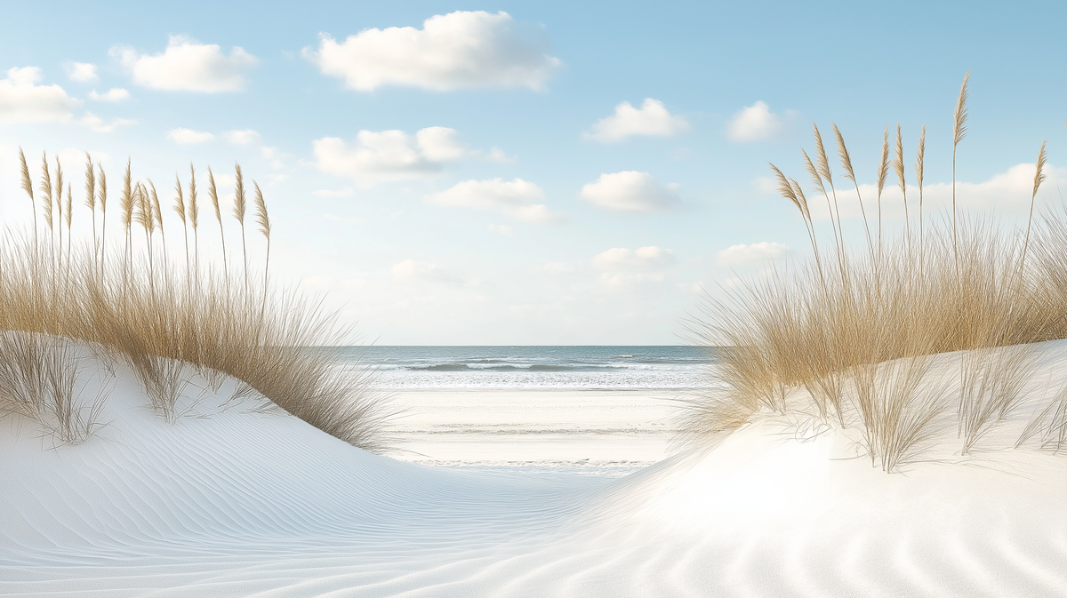 Papier peint plage dunes et mer calme