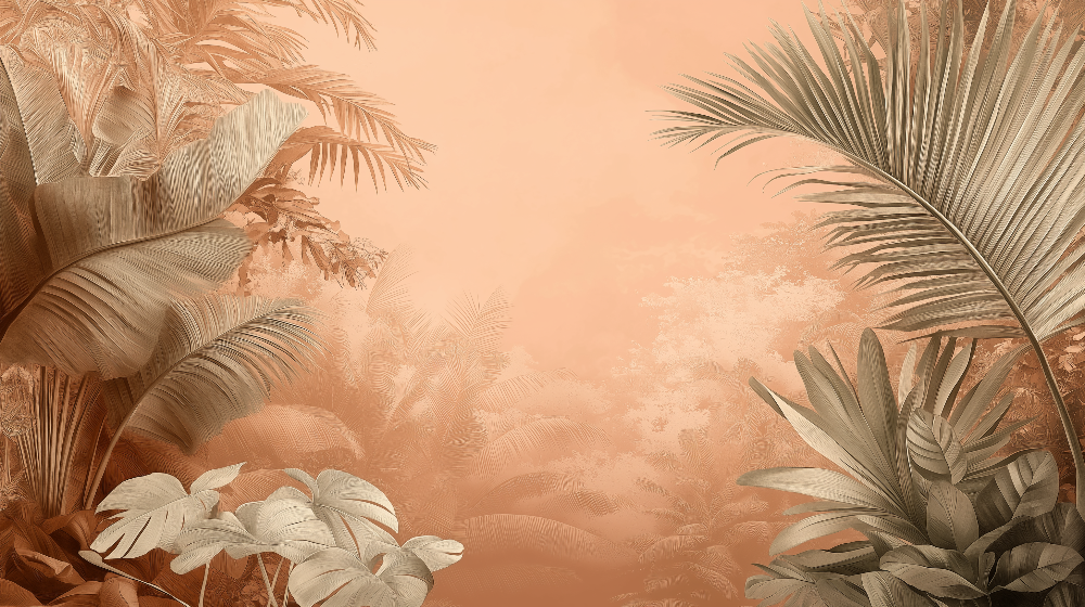 Papier peint terracotta paysage tropical