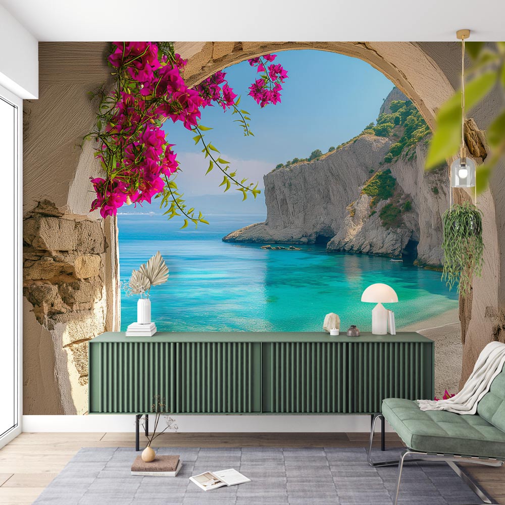 Papier peint trompe-l'œil plage déserte