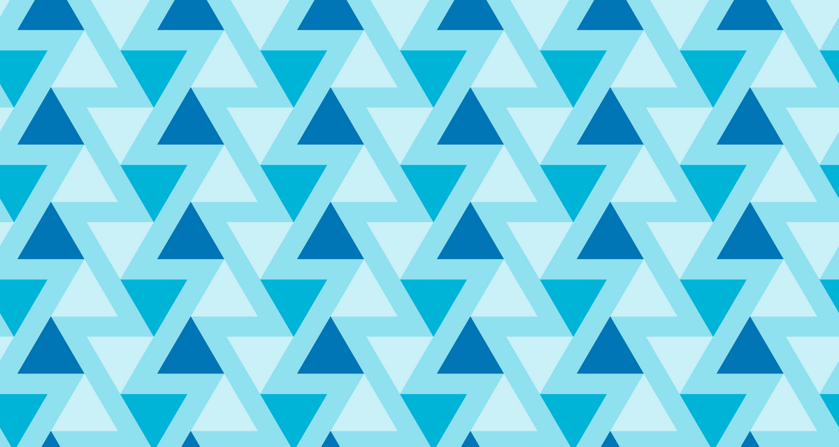 Papier peint géométrique triangles bleus