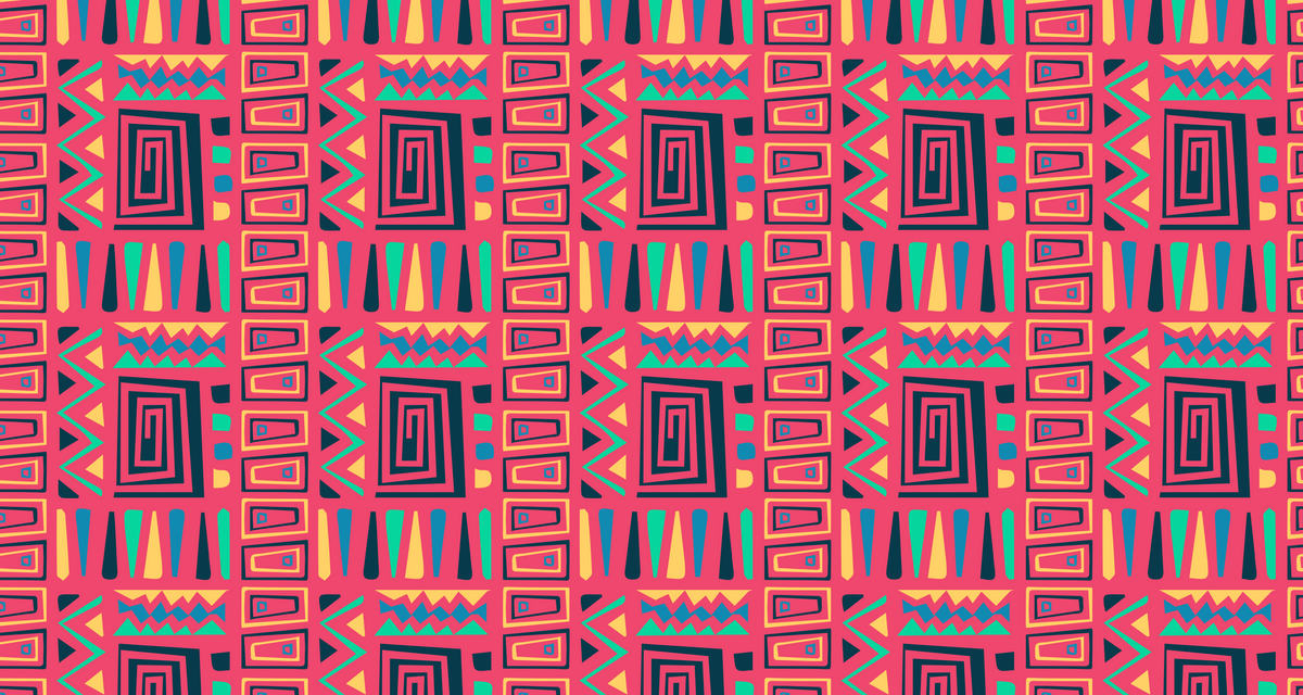 Papier peint géométrique abstrait africain coloré