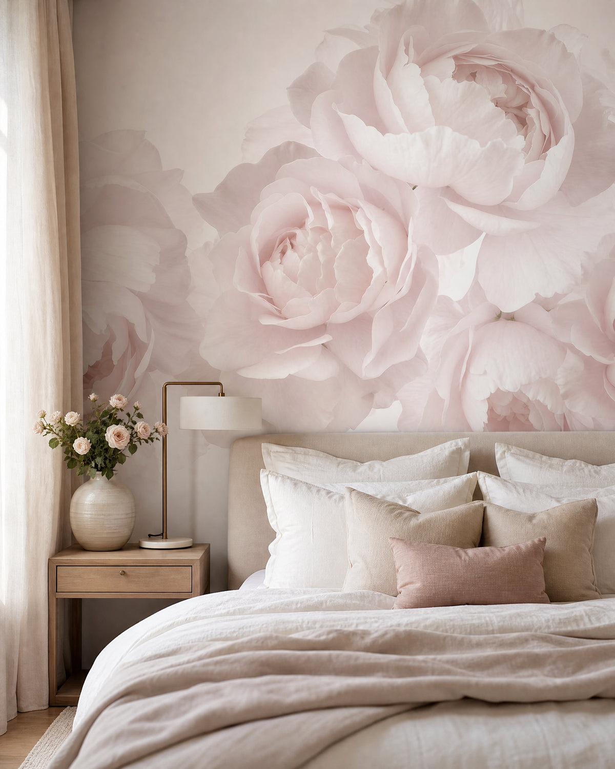 Papier peint grosses fleurs vintage