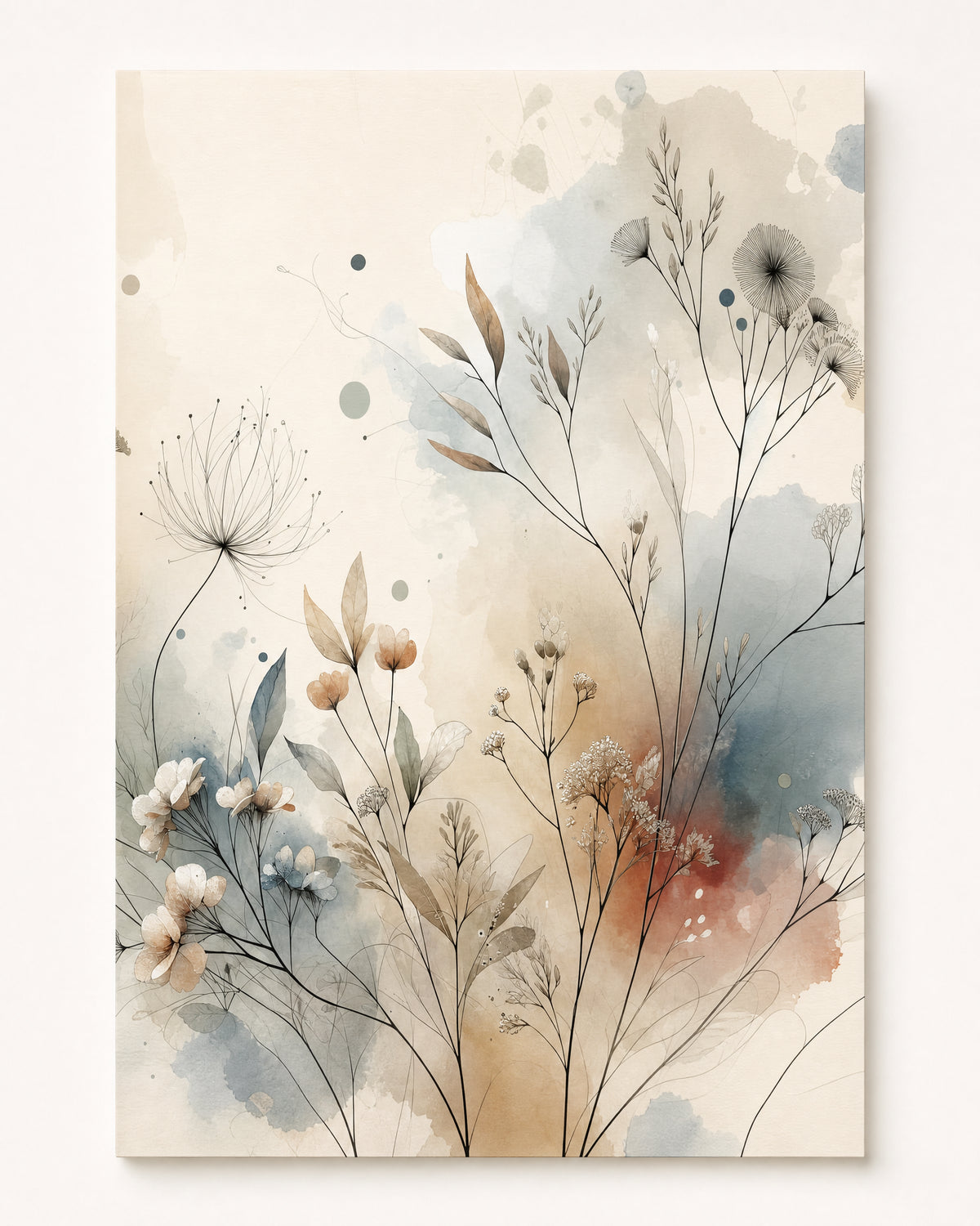 Papier peint fleuri aquarelle fleurs sauvages