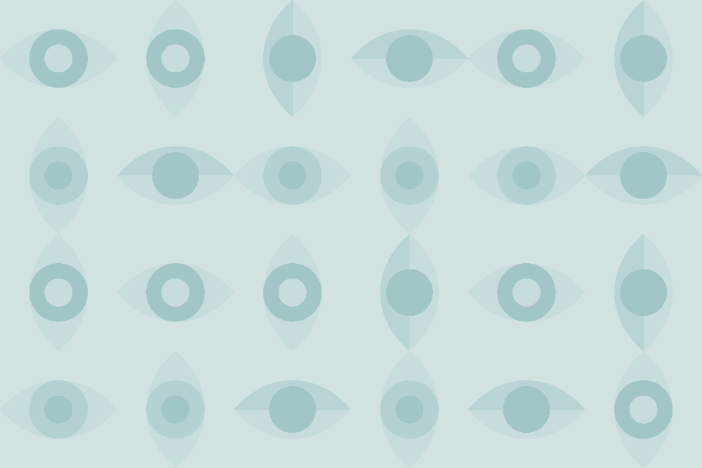 Papier peint géométrique motif œil bleu clair
