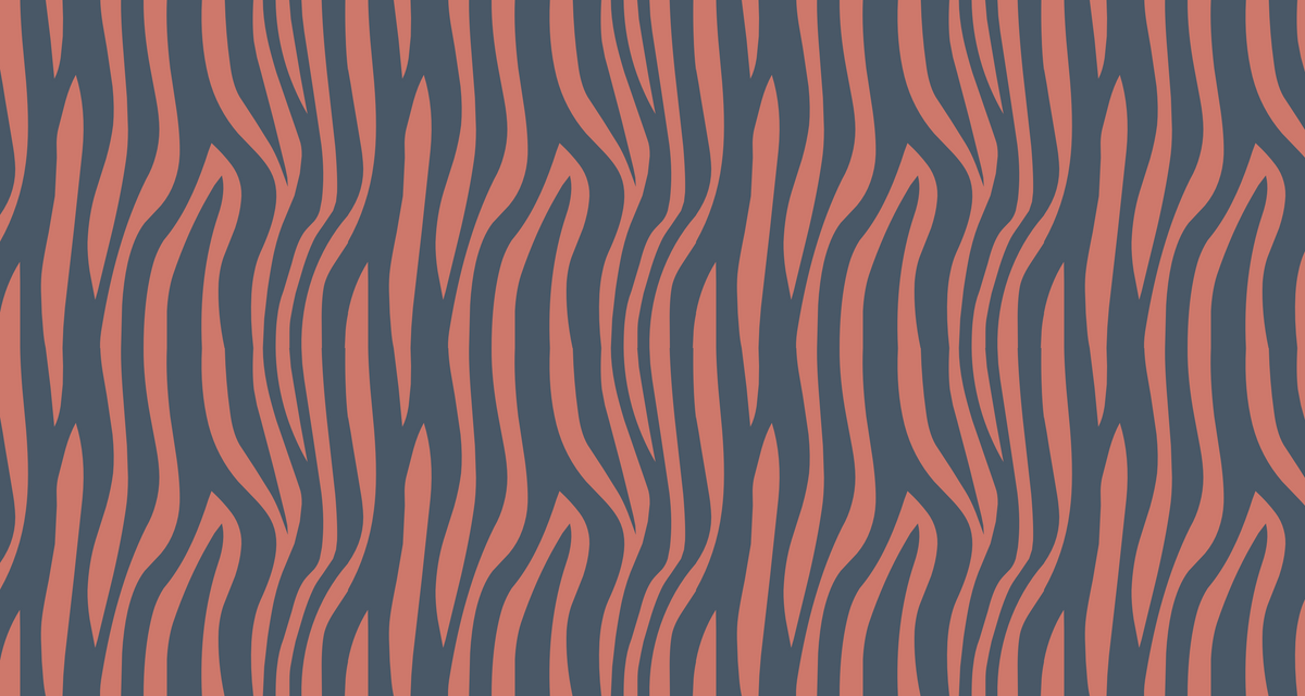 Papier peint rayures bleu marine et corail